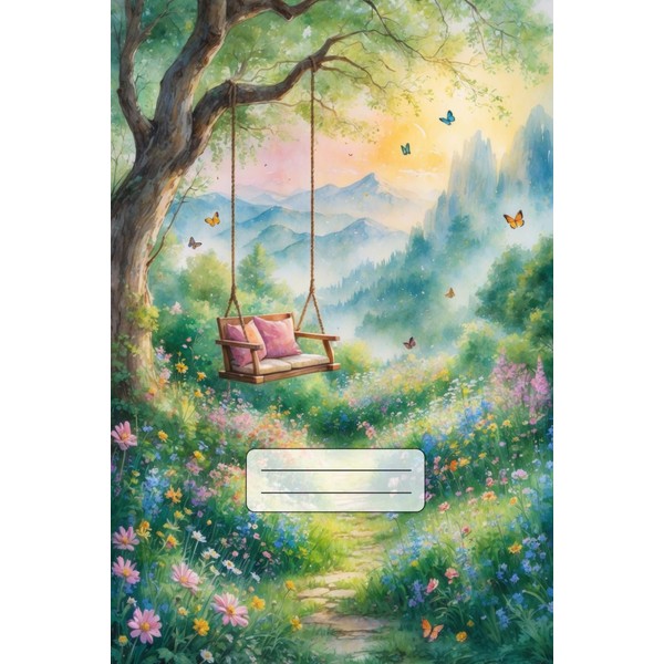 Enchanted Garden Swing Grid Notebook: Serene Nature-Inspired Notebook for Creativity