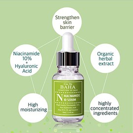 Cos De BAHA 10% Niacinamide Serum 1oz with Zinc 1% & Hyaluronic Acid & Allantoin for Facial - Dark Spot Corrector for Face + Pore Reducer Fade Cream +