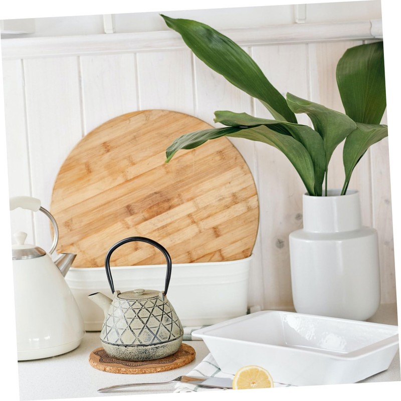 GRIRIW 1 Set Creative Nordic Round Wooden Coasters Decorative Heat