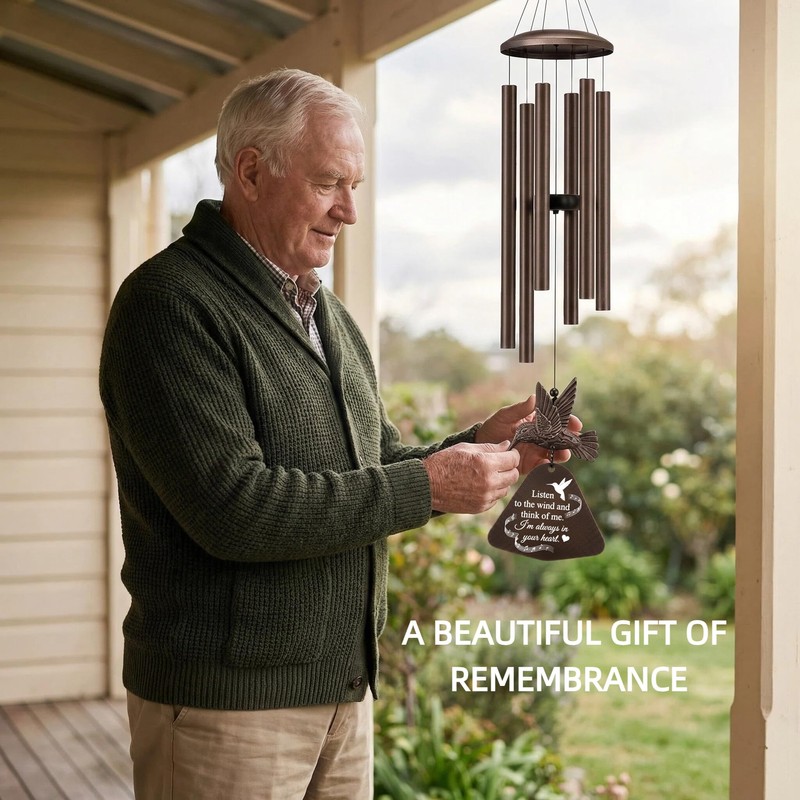 36" Memorial Wind Chimes for Outside, Sympathy Gift for Loss