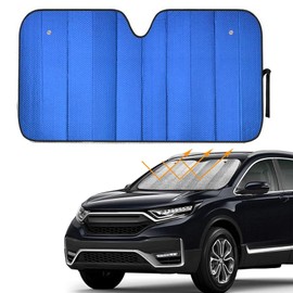 Windshield Sunshade - Foldable Reflective Sun Visor for Car - Protects Vehicle from Sun Heat and UV Rays, Keeps Interior Cool - Best Blocks Visor Protector (Blue)