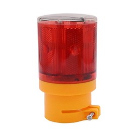 Aolyty LED Solar Strobe Warning Light Flashing Construction Safety Road Barricade Traffic Automatic Vehicle Signal Beacon Lamp Waterproof Automatically Turn on (Red)