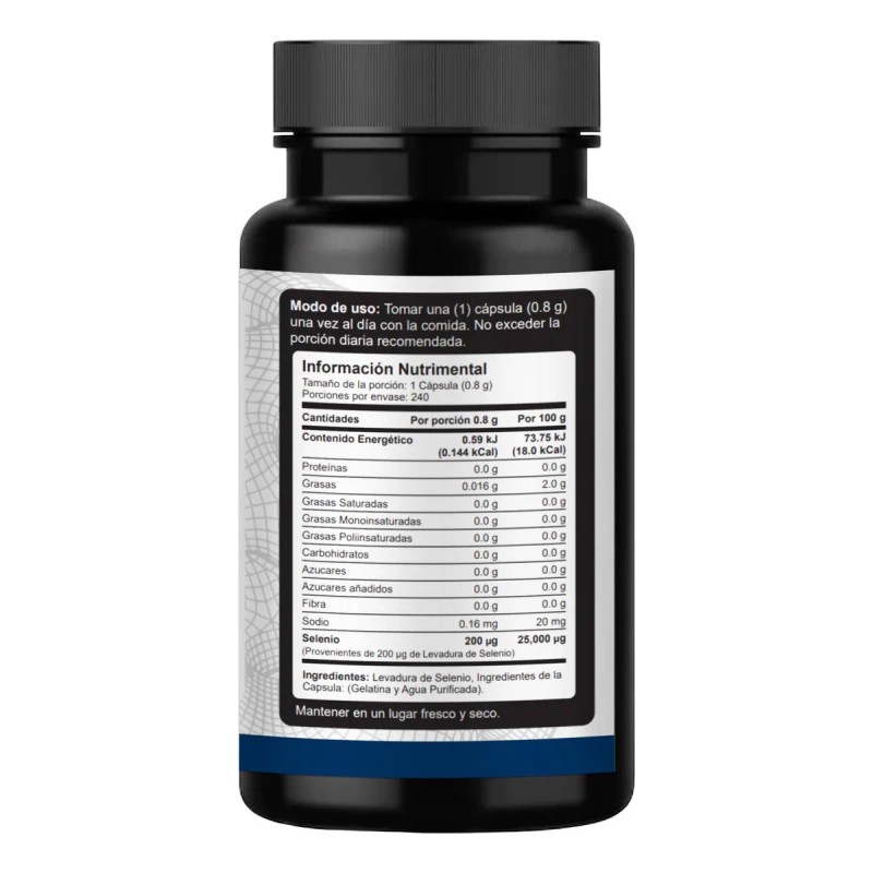 Selenio Selenium 200 Mcg 240cap Vnat Anticancerigeno Antioxi Sabor Neutro