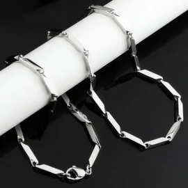 Merdia Stainless Steel Ingot Chain 18" 20" 22" 24" 26" 28" Necklace for Man [Jewelry]