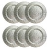 6 Embossed Decorative Silver Round Floral Charger Plates Christmas Xmas