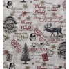 Merry and Bright Christmas Precut Canvas Cotton Fabric by They