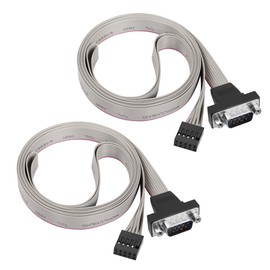PNGKNYOCN DB9 to 10 Pin IDC Serial Cable, 2 Pack RS232 Serial Male to 10 Pin (2x5) IDC Motherboard Header Panel Moun Ribbon Cable (6ft)