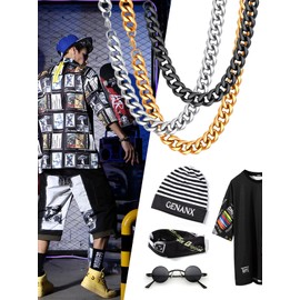 Richsteel Men's, Women's Curb Chain, Classic Cuban Necklace in 3 mm/6 mm/9 mm/12 mm Stainless Steel, Silver/Black/Gold, Solid Necklace, 36 cm Long to 76 cm Long, Stainless Steel, No Gemstone