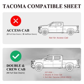 Carlimeki Exterior Side Door Strip Protector Custom Fit for Tacoma Gen 3rd (2016-2023) Crew & Double Cab - Carbon Fiber Black - Quality Adhesive, for Tacoma Accessory