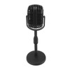 Antique Microphone Decor with Stand Black Realistic Lightweight Retro Microphone