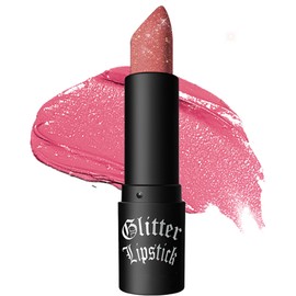 Glitter Lipstick, Waterproof Long Lasting Lip Gloss, Diamond Metallic Sparkling Matte Lipstick, Matte Glitter Lipstick Lip Gloss for Women Lips Make-up, Gift for Women's Day -02 Pink