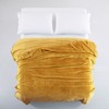 MOONLIGHT20015 Fleece Blanket Throws for Sofas - 400 GSM Mustard