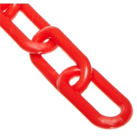 Mr. Chain Heavy Duty Plastic Barrier Chain, Red, 2-Inch Link Diameter, 50-Foot Length (51005-50)