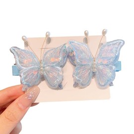 Girls Hair Clips, Cute Butterfly Hair Clips,girls hair accessories，suitable for daily holiday parties and give gifts(pink-1pair)