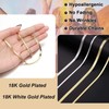 RWQIAN 18K Gold Flat Wide Necklace for Girls Snake Chain