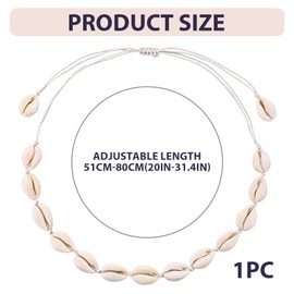 witeup Shell Necklace Bracelet Women, 2 Pcs Natural Shell Bracelet Shell Necklace Adjustable Pendant Summer Beach Shell Clavicle Necklace Outer Banks Shell Necklace Bracelet for Women Girl Boy Men