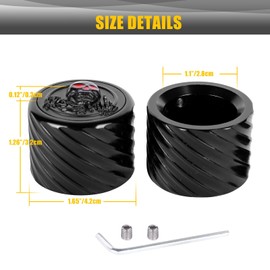 Sresk For Harley Street Glide Front Axle Nut Cover Caps, 2 Pack Aluminum CNC 3D Skull Axle Nut Cap For 2002-2023 Softail Dyna Touring Road King Electra Road Glide (Black)