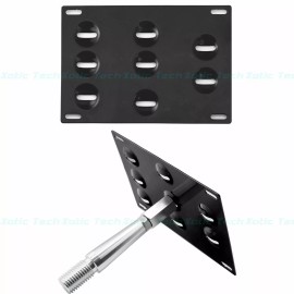 XoticTech Fit Mitsubishi Lancer Black Front Bumper Tow Hook License Plate Mounting Bracket