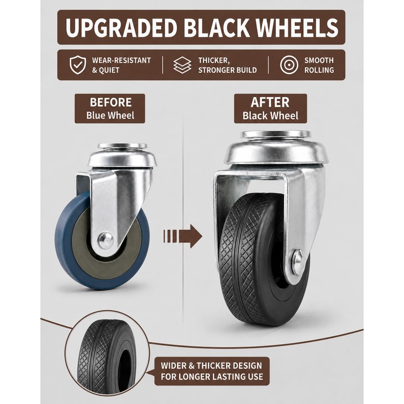 16" Metal Rolling Plant Caddy with Wheels, Indoor Outdoor, 2-Pack