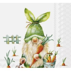 Set of 2The Carrot Dwarf paper napkins for decoupage and scrapbooking