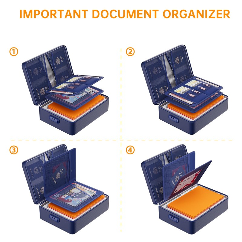 DocSafe 5200°F Document Organizer with Lock,Upgraded Heat Insulated Fireproof＆Waterproof Box