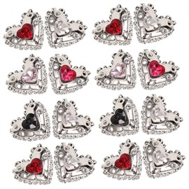 BIUDECO 25pcs Nail Art Charms Women Heart Shaped Rhinestones Nail Gems Decorations Accessory