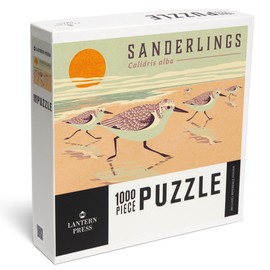 Shorebirds at Sunset Collection, Sanderlings, Birds (1000 Piece Puzzle, Challenging Jigsaw Puzzle for Adults, Made in USA)