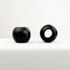 300 Black Matte Metallic Acrylic Large Hole Beads 12mm with
