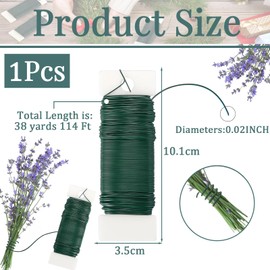 Green Florist Wire for Wreath Making Supplies,Floristry Wire Roll Floral Wire Craft Christmas Wreath Wire,Garden Paddle Wire Binding Wire Reel Wire for Floristry,Wreaths,Flower Arranging,Crafting