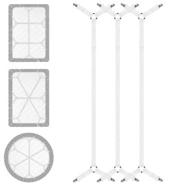 YibaiYi 3Pcs Bed Sheet Clips Adjustable Elastic Fitted Sheet Straps, Sheet Clips for Bedding Bed Sheet Straps for All Bed Sizes(White)