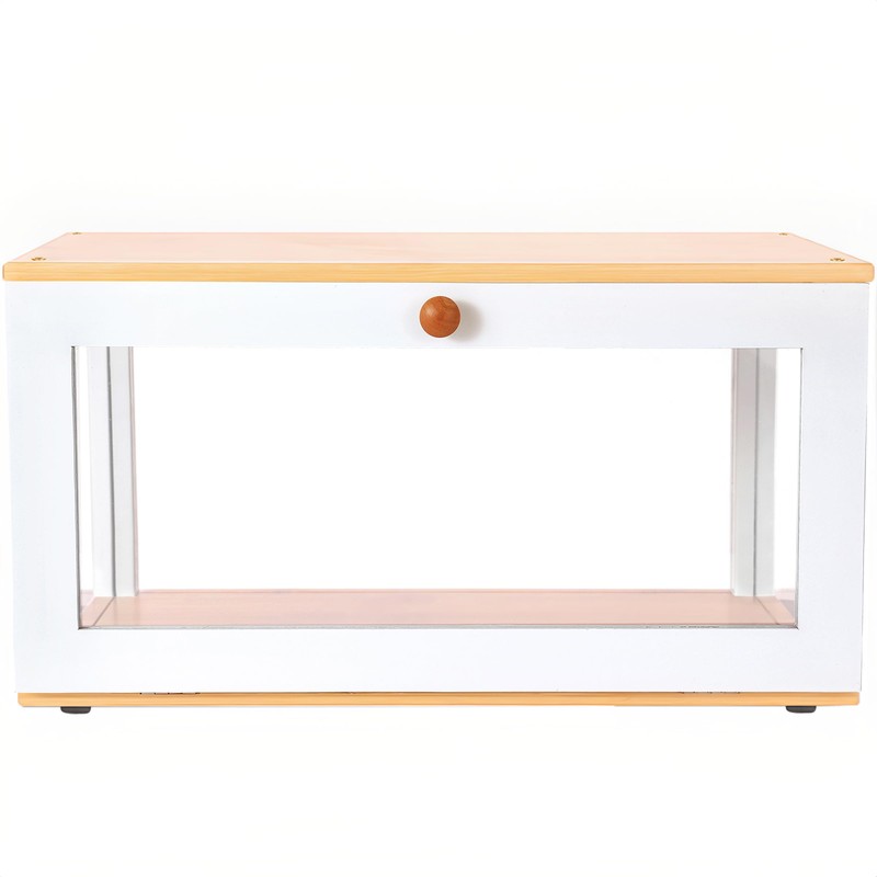 ETMI Bamboo Bread Box for Kitchen Countertop - Large White