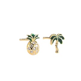 BESPORTBLE 1 Pair Creative Pineapple Coconut Tree Dangle Earrings Asymmetric Drop Earrings Fashion Jewelry for Decoration Valentine ' s Day Birthday present
