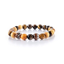 VitaJuwel COURAGE Bracelet with Tiger's Eye and Peruvian Palo Santo (Holy Wood)