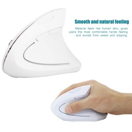 Yoidesu Ratón Inalámbrico Vertical, Ratón Ergonómico Inalámbrica de 2.4GHz, 800/1200/1600 dpi, 6 Botones, Receptor USB para Computadora Portátil, Computadora de Escritorio, PC, Macbook(Blanco)