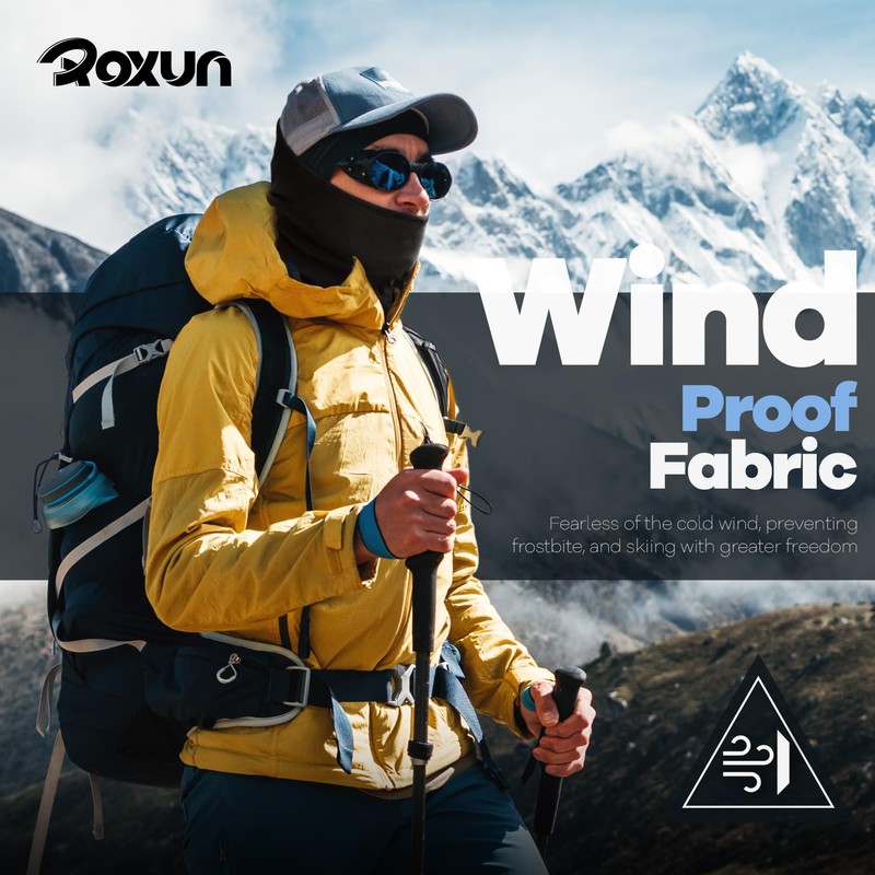 ROXUN Balaclava Ski Mask, 5 Pack Neck Gaiter Motorcycle Scarf,