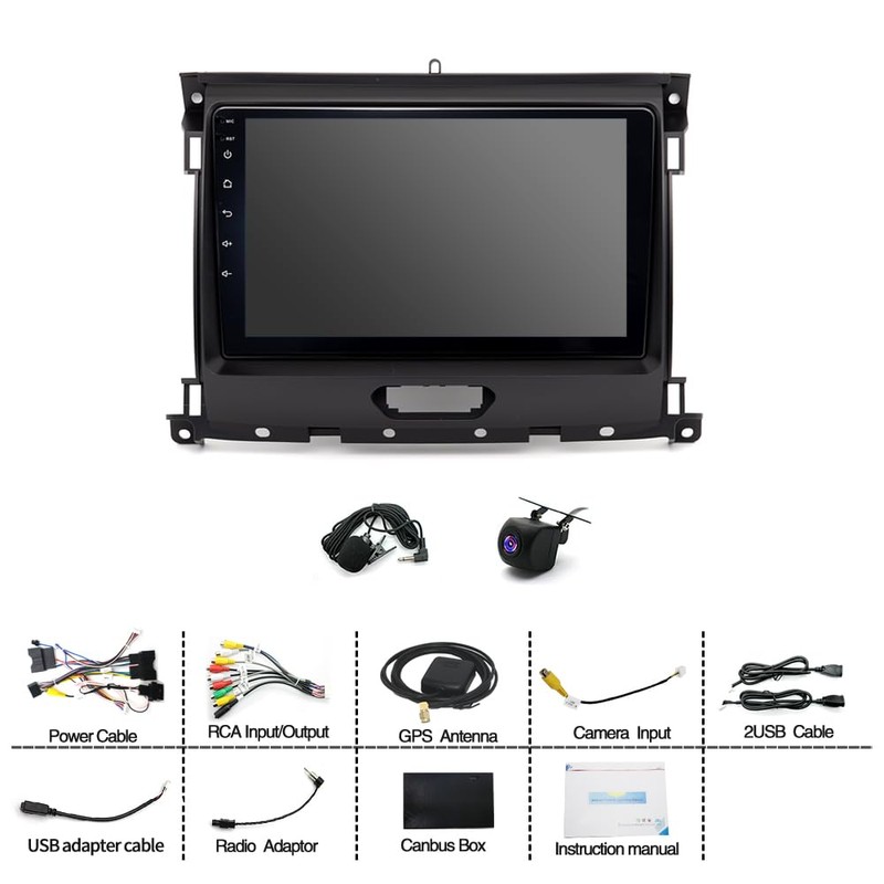Slakerbe Android 14 Double Din Car Radio Compatible with Ford