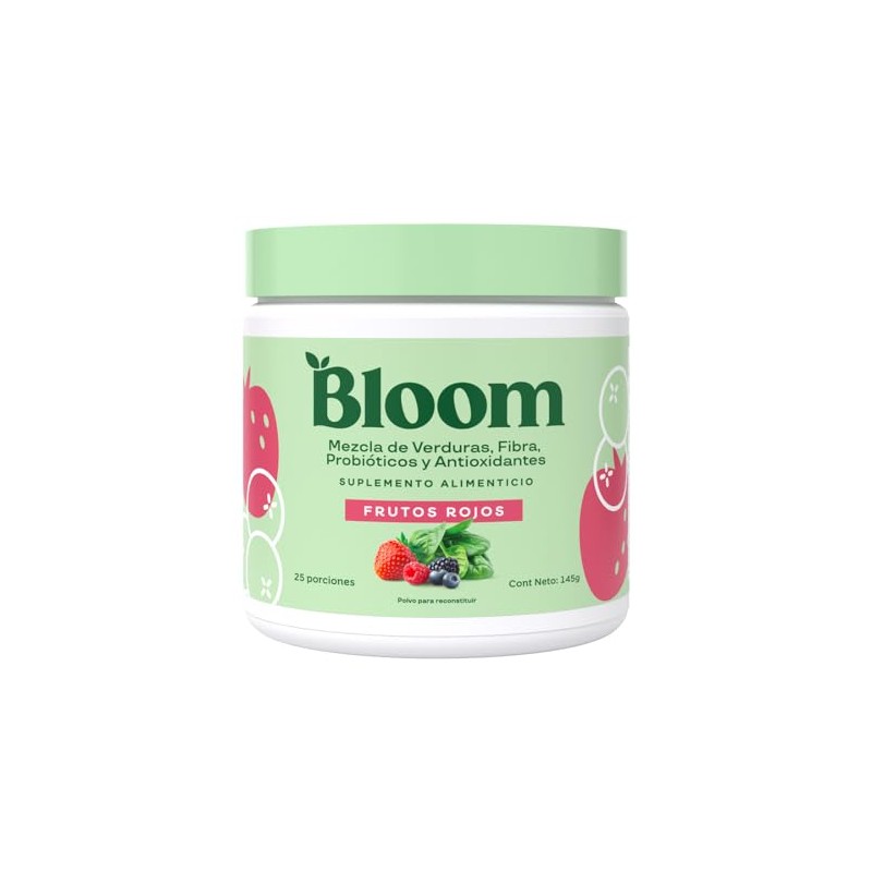 Polvo Verde Super Greens Bloom Nutrition Probióticos Enzimas Digestivas Spirulina