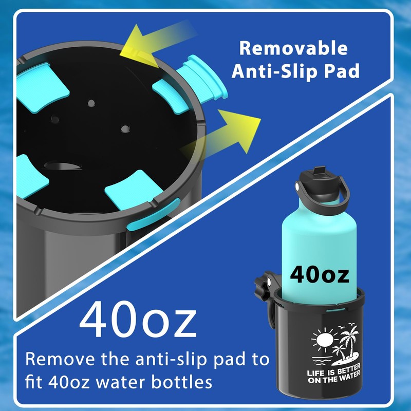 Seaperk Clamp On Kayak Cup Holder, Adjustable & Tool -