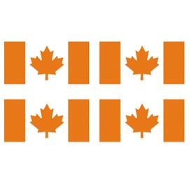 CUSHYSTORE 2.5"x1.25" Canada Canadian Flag Maple Leaf National Country Sticker Decal for Laptop Phone Scrapbook, Set of 4 (Orange, 2.5"x1.25")