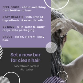 Whiff Botanicals Champú y barra de afeitar, aceites esenciales, ingredientes limitados, fórmula concentrada, fabricado en Estados Unidos (lavanda fresca)