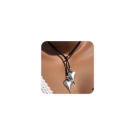 Boho Choker Necklace for Women Brown Suede Choker Necklace Trendy Boho Layered Leather Necklace Western Turquoise Necklace (C)