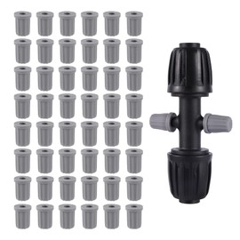 FOGWOWO 60 Pcs 1/4 Inch Barbed Connector End Caps Rubber Plugs for 1/4 Inch Irrigation Tubing System