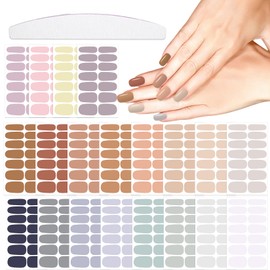 YEIRALA 20 Sheets 280 Pcs Faint Colors Solid Nail Polish Srips for Women Girls Gel Nail Wraps Mutiple Light Color Nail Strip Solid Stick On Nails Polish wraps for Nails Designs Fingernail Stickers