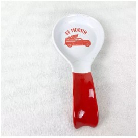 Unbranded Be Merry Red Truck Christmas Tree Speckled Spoon Rest Holiday Kitchen Decor