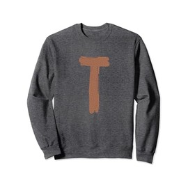 Creative Bold Leather Letter T - Design - Alphabet - Marker Sweatshirt