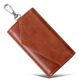 MORFFEYIA Men's 6 Row Key Case, Luxury Vintage Leather, Home Key, Bicycle Key, Office Key, Banknote Pocket, IC Card, Bank Card Storage, Multi-functional, Birthday, Christmas, Father's Day, Mother's