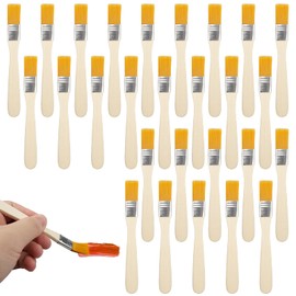 KiKiHong Pack of 35 Professional Paint Brushes with Wooden Handle, Oil Painting Brush, Flat Brush, Nylon Brush, Glaze Brush, Available for Painting, Cleaning and Dusting