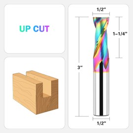 BINSTAK Upcut Spiral Router Bit 1/2 Inch Shank with Long Life Coating