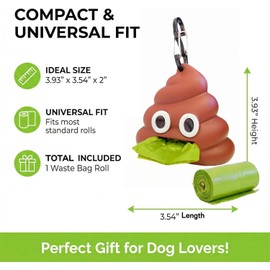 LZSOMPK Cute Poop Shaped Dog Poop Bag Holder with Sturdy Carabiner Clip