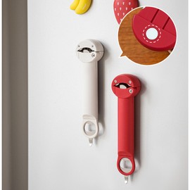 Retractable Bottle Opener,Multifunctional Stainless Steel Adjustable Screwer Jar Bottle Opener Tab Opener (Red)